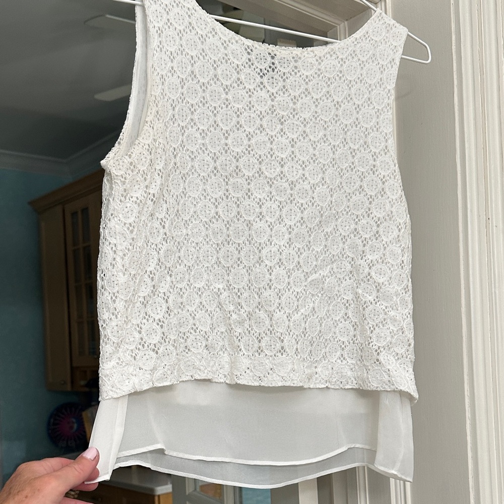 Banana Republic White Lace Blouse